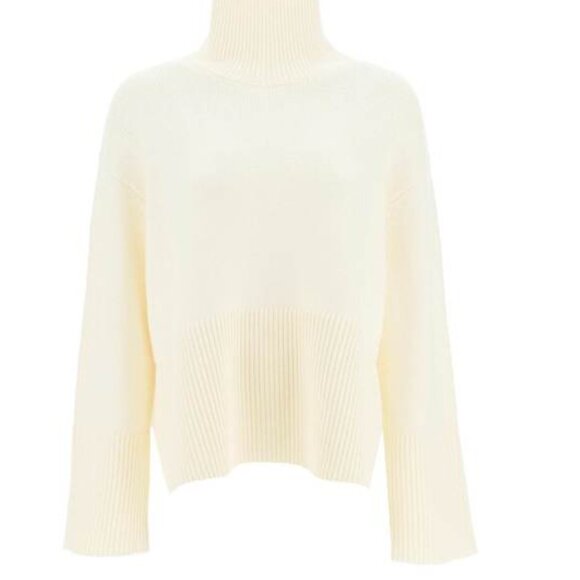 Toteme Signature Wool and Cotton Turtleneck, Cream, XS - Picture 2 of 12